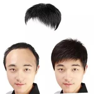 [하프클럽/]부분가발 남성가발 탑커버 남자가발(중형) 인모 정수리가발