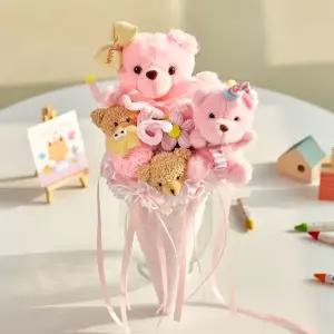 메종드플로레 인형꽃다발 유치원 졸업식꽃다발 발표회 학예회 아이 생일선물 테디베어 - 3종