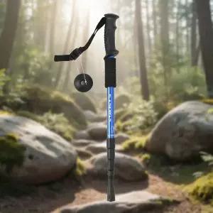 초경량 4단 접이식 트레킹 폴 블루 등산 지팡이 산악용 워킹 스틱