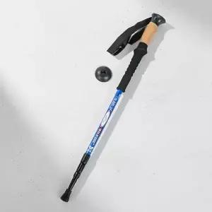 3단 접이식 트레킹 폴 블루 경량 등산 지팡이 높이 조절 워킹스틱