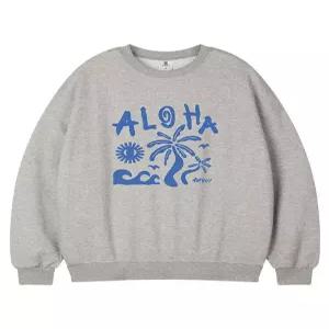 [탑보이][탑보이] 알로하 오버핏 기모 프린팅 스웨트 셔츠 (PTM2116)