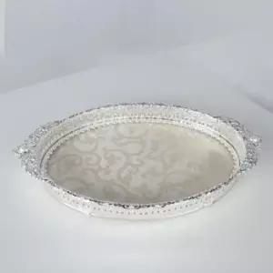 카페트레이 퀸스 엔틱 트레이(중) 실버 주방 쟁반 인테리어 소품