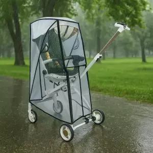 투명 유모차 비옷 방풍 여행용 방수 막힘없는 시야 우비