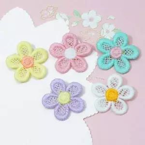 강아지 고무줄 플라워 머리끈 헤어밴드 1p