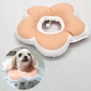 꽃피는 강아지 고양이 쿠션 넥카라 핑크 M