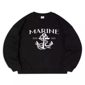 [탑보이][탑보이] 마린 오버핏 기모 프린팅 스웨트 셔츠 (PTM2104)