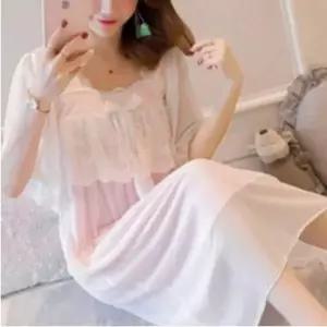 레이스 장식 공주풍 시스루 원피스 잠옷 홈웨어 라운지웨어 파자마