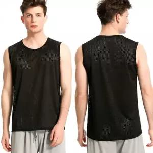 여름용 메쉬 슬리브리스 남성 쿨링 나시 통기성 티셔츠