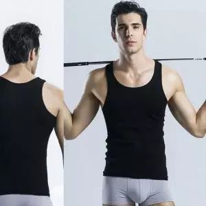 남자 헬스 나시티 운동용 면 런닝 나시 블랙 2XL