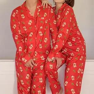 크리스마스 레드 베어 커플 파자마 잠옷세트 겨울 연말 홈파티