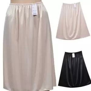 새틴 여성 롱 베이직 무지 부드러운 폴리에스터 속치마
