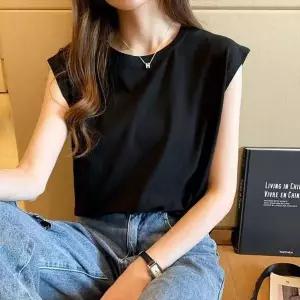 루즈핏 캡소매 나시 티셔츠 K 루즈핏 나시 민소매 캡소매 오버핏