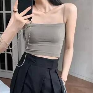 스퀘어넥 끈나시 브라탑 노와이어 브라렛 런닝 캐미솔 브라캡