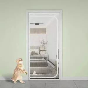 [RIZPICK]방묘문 현관문 지퍼 방충망 90x220cm 화이트