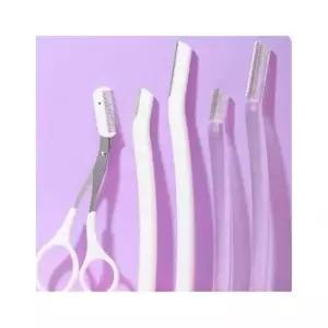 매장정품 더블유쇼핑 눈썹정리 여자 얼굴 면도 잔털제거 눈썹관리도구 세트 면도날 정리 칼 눈썹 빗 가위