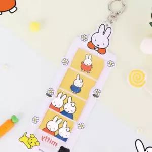 [문구/오피스] 캐릭터 미피 네컷 포토 키링 화이트 열쇠고리 가방고리 키홀더