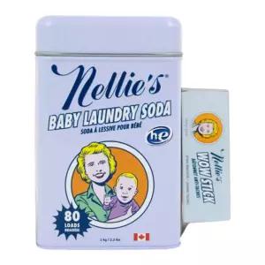 넬리 아기세탁세제 베이비 가루세제 1kg 틴케애스+얼룩제거비누 1개