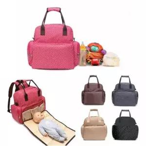 다용도기저귀가방 도트 패드 백팩 크로스백 방수 기저귀가방 303588