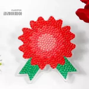 [키득키득]카네이션 보석십자수 브로치