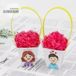 [키득키득]종이 카네이션 바구니