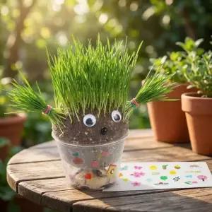 [키득키득]큰머리 토피어리 새싹보리 잔디인형 만들기 패키지