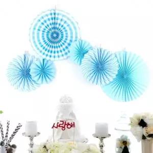 환타스틱파티장식팬세트(6개입)블루패턴 생일파티장식