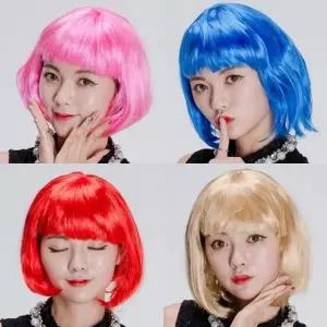 파티 단발머리 가발 소품 체육대회 장기자랑 할로윈