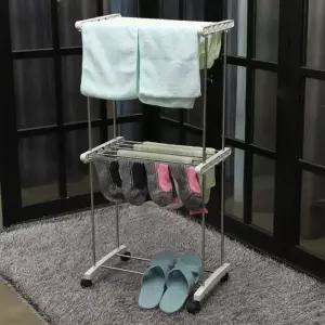 빨래 건조대 2단 실내 이동형 스텐 미니 건조대