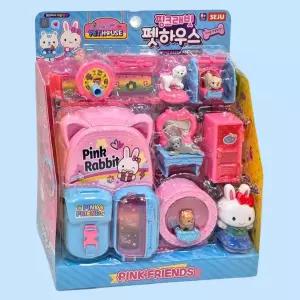 펫하우스 장난감 세트 미니 인형놀이 키즈 역할놀이 완구 핑크 배낭형 동물하우스 가구 인형 배낭 펫집 미