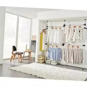 4단 다용도 철제 공간활용 시스템 행거 고정식 수납