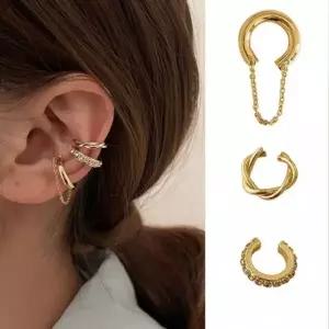 링체인꼬임 3종세트 귀찌 데일리 귀걸이 피어싱 알레르기 방지 개별박스 포장