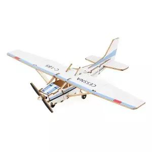 [크래프트빌]DIY 나무 모형 조립 키트 미니 경비행기 (세스나185) YP004