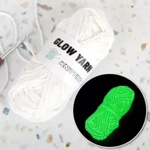 SpaR 털인형 뜨개 야광실 화이트 OWJ60323