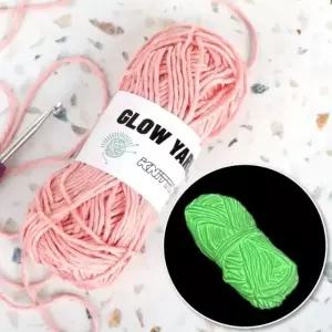 SpaR 털인형 뜨개 야광실 핑크 OWJ60323