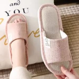 린넨 실내화 층간소음방지 거실화 사무실 슬리퍼