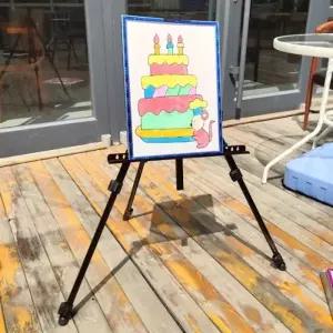 대형 접이식 철제 이젤 거치대 일반 휴대용 삼각 스틸