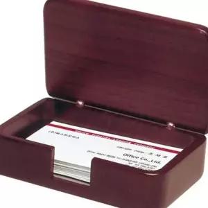 명함통 용품 접이식 탁상용 사무실 책상 우드 뚜껑명함통