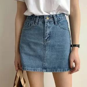 FSF-D0059 하이웨스트 A라인 데님 미니 스커트 (2Color)