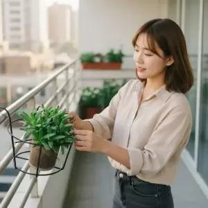 아파트 베란다 난간 다육이 걸이대 철제 발코니 행잉 선반 거치대