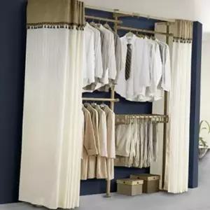 행거 공간활용 기둥형 다용도 수납 4단 시스템 옷걸이 고정식