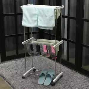 TBZ 이동형 뉴실내건조대 2단 빨래건조대 스텐 미니건조대