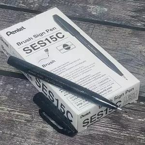 강약 조절 브러쉬 타입 싸인펜 블랙 1갑 10자루 세트