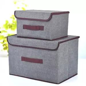 ( )패브릭 옷정리함 접이식 정리박스 자취생 필수템 옷장 수납박스 차골색상 2P 세트