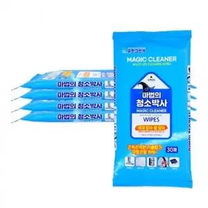 ( )마법의청소박사30매-5개 크리너티슈 클리너티슈 세정티슈 얼룩제거