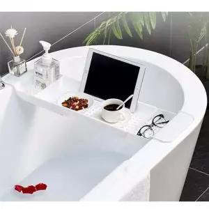 [RIZPICK]반신욕트레이 욕조 선반 육각타공 길이조절 받침대