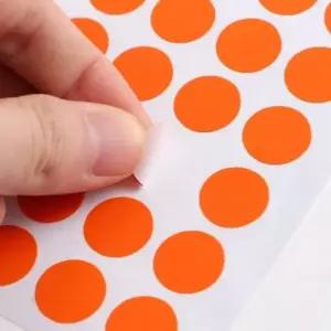 60매세트 일기꾸미기 원형 컬러 스티커 (16mm) 오렌지 다이어리꾸미기