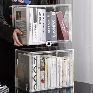 아크릴 데스크탑 정리함 책 보관함 정리함 대용량 책장 방진 투명 디스플레이 캐비닛