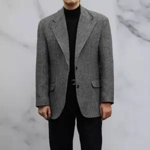 [옷자락]남성 브레스트 싱글 버튼 클래식 헤링본 하객용 재킷