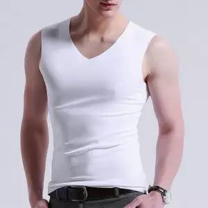 남자 쿨나시 브이넥 민소매 심리스 무봉제 여름 냉감 아이스 남성 러닝