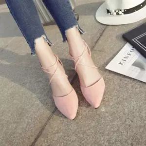 핑크 스웨이드 메리제인슈즈 스트렙 여자구두 스틸레토 힐